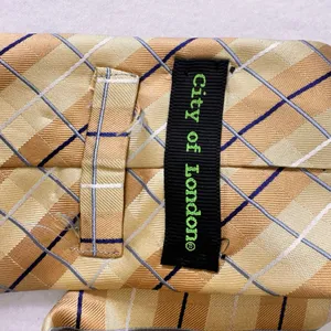 London Style City Of London Men's Tie Silk Geometric Gold Multicolor Designer Office Stripe thumbnail 8