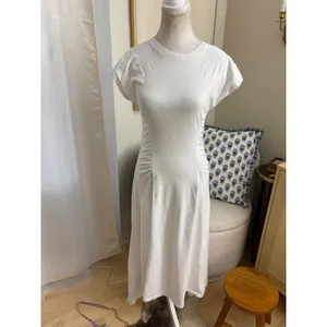 Frame Fitted Flare Cotton Midi Dress Size XS Tshirt Dress Cinched Waist thumbnail 3