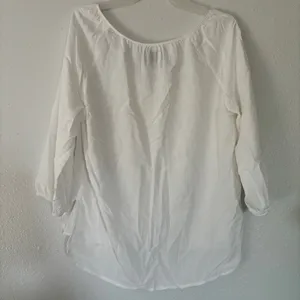 VERO MODA Coastal grandma lightweight dainty blouse white with v-neck size Women’s M thumbnail 5