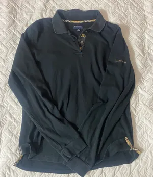 Burberry Black Polo Long Sleeve Shirt thumbnail 1