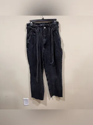 Abercrombie & Fitch high-rise paperbag waist jeans Mom jeans size 8 Regular EUC thumbnail 3