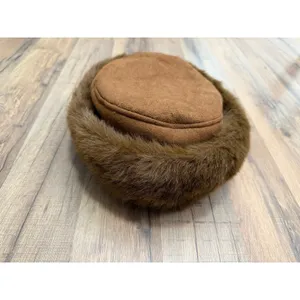 Brown Faux Fur Cossack Hat Suede Look Winter 1st Avenue New York thumbnail 2