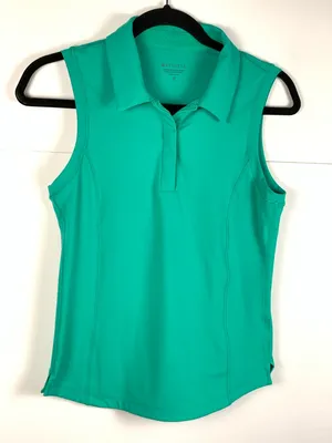 Athleta Advantage Polo Tank Top XS Teal Green Sleeveless Golf Tennis Performance thumbnail 4