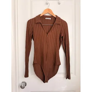 Reformation Jen‎ Bodysuit in Brown Size Large Bodycon Summer thumbnail 3