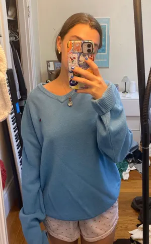 Aeropostale Blue Oversized Sweater thumbnail 1