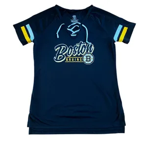 Boston Bruins NHL Women’s Lace Up V-Neck Jersey Tee | M thumbnail 1