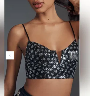 By Anthropologie Sequin Star Bralette W1366 Sz Medium thumbnail 4