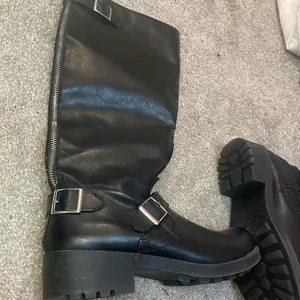 Target Black combat motorcycle boots vegan leather size 7 thumbnail 12