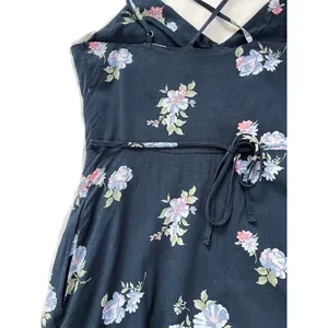 Abercrombie & Fitch Floral Mini Sundress - Navy Strappy Tie Waist thumbnail 5