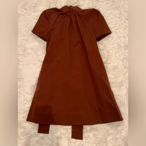 NEW STAUD Ilana Mock Neck brown Clove Mini Dress sz S thumbnail 4