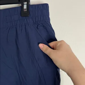Aerie Navy Elastic Waist Drawstring Viscose Cuffed Crop Joggers size L thumbnail 5