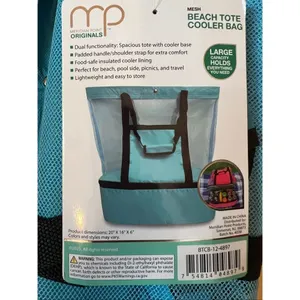 New! Meridian Point Blue Mesh Beach Tote Cooler Bag thumbnail 4