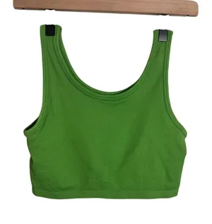 Aerie Chill Play Move Lime Green Ribbed Seamless Cropped Bralette Sports Bra S‎ thumbnail 1