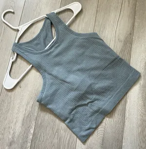 Lululemon Crop Tank Top ebb to street racerback womens Blue (size 4) workout gym thumbnail 1