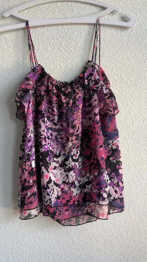 Express Abstract Floral Ruffle Cami XS thumbnail 2