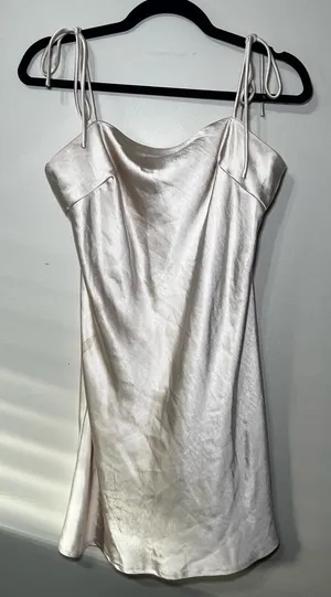 Princess Polly Cream Satin Dress thumbnail 1