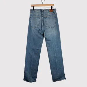 ANINE BING Jeans Nordic Blue Roy Organic Cotton Relaxed Straight Split Hem 30 thumbnail 3