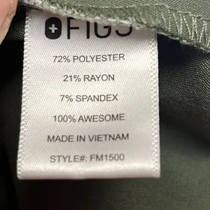 FIGS Technical Collection Olive Short Sleeve PO1644 Medical Scrub Shirt- Large thumbnail 12