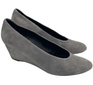 Vaneli suede wedge slip on gray pumps women’s Size 8 1/2M thumbnail 1
