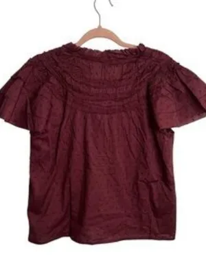 Anthropologie Layered-Sleeve Swiss Dot Henley Top (Small) thumbnail 6