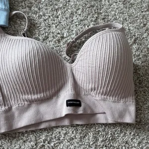 Lucky Brand Ribbed Seamless Bralette 3 Pack Blue Grey Pink Size L NEW thumbnail 2
