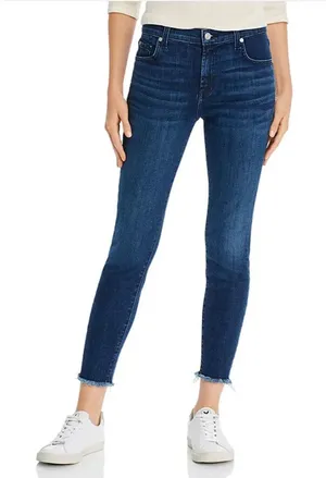 7 For All Mankind Luxe Vintage High‎ Rise Raw Hem Ankle Skinny Jeans Size 23 thumbnail 1