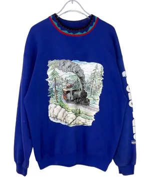 Gopher Sport Vintage 1980s Crewneck Sweatshirt New York Long Lake Train Large thumbnail 1