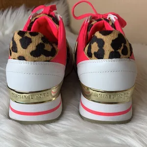 Michael Kors Billie Trainer Leather Leopard Print Sneakers Size 9 thumbnail 7
