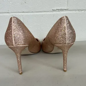 Jeffrey Campbell sz10 pink pointed toe rhinestone jewel heels shoes wedding prom thumbnail 4