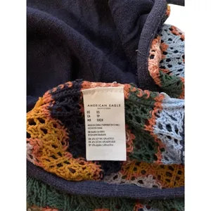 American‎ Eagle Crochet Halter Top XS Multicolor Chevron Boho Festival Core thumbnail 5