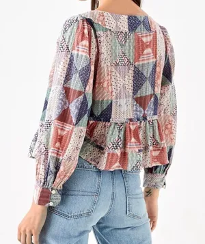 Patchwork Babydoll Top thumbnail 2