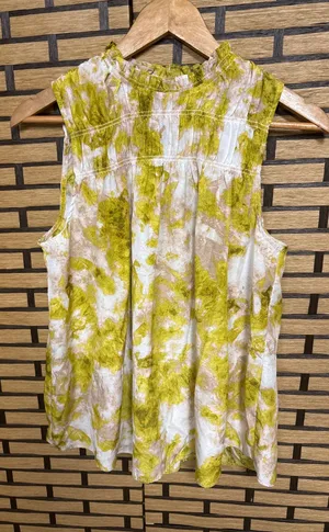 Joie Green And White Mockneck Tank Top Size Medium‎ thumbnail 1