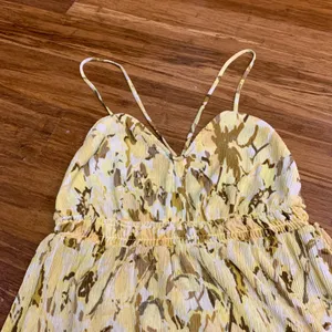 MNG Mango Maxi Dress Womens Size‎ 4 Yellow Brown Floral Print Sleeveless Summer thumbnail 2