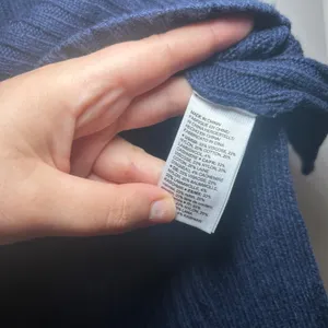 Daily Ritual Navy Blue Ribbed Lambswool Cashmere Blend Step Hem Sweater Womens M thumbnail 3