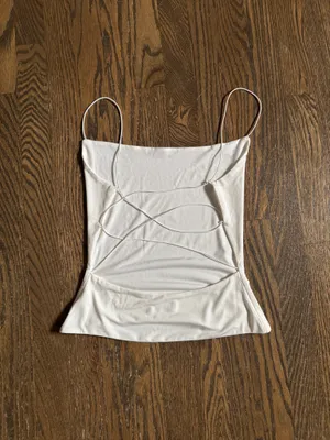 Meshki buttery smooth second skin open cross back strappy tank top small thumbnail 5