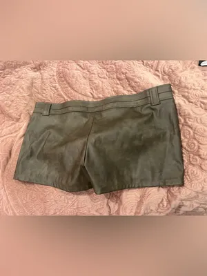 No Boundaries Olive Green Faux Leather Bike Shorts thumbnail 2