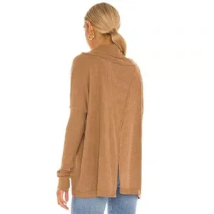 We The Free Womens Ribbed Brown Cowl Neck Long Sleeve Sweater‎ Size XL Boho thumbnail 2