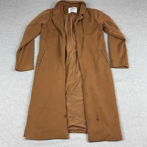 Spanx Coat Womens Small Brown Modal Blend Long Open Front Overcoat Lined Pockets thumbnail 1