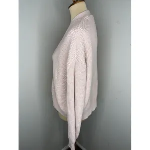 Quince Sweater Cardigan Womens M Pink 100% Organic Cotton V Neck Chunky Knit thumbnail 2