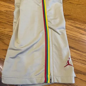 VINTAGE Jordan Womens TRACK Pants Large/Medium Tan, Red, Green,‎ Yellow Dri-Fit thumbnail 6