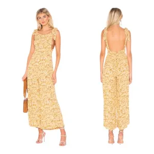 Free People Sugar Sands Wide Leg Jumpsuit In Honey thumbnail 2