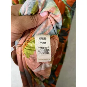 Soft Surroundings Fabiana Tropical Maxi Dress XS Orange Flowy‎ Boho Resort Vacay thumbnail 5