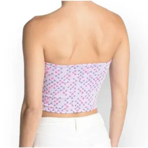 NEW BP. Nordstrom Purple Geometric Crop Tube Top L Retro Boho Strapless LARGE thumbnail 5