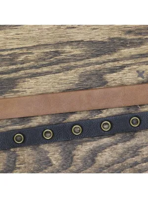 NWT Universal Thread 2-Pack Faux Leather Grommet Buckle Belts Black / Brown S thumbnail 7
