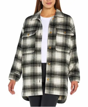 Banana Republic plaid black white‎ Shirt Jacket shacket size XXL thumbnail 1