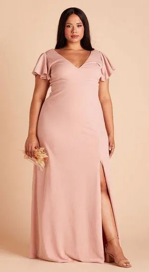 Birdy Grey Hannah Flutter Sleeve Dress Dusty Rose thumbnail 1