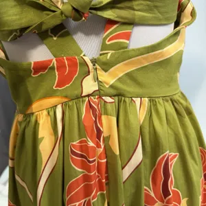 ZARA Size-M Womens‎ Midi Dress Tropical Green Bohemian thumbnail 8