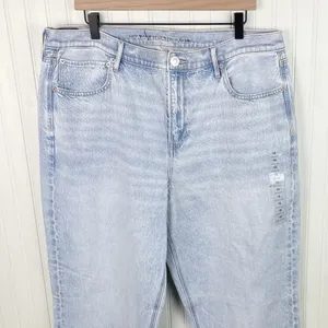 NEW American Eagle 90s Straight Jean Light Wash Denim Stretch Women's Size 18 thumbnail 4