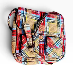 Vera Bradley Highland Plaid Quilted Crossbody Bag Multicolor Messenger 10.5in thumbnail 1