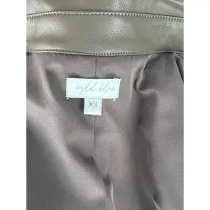 Wyld Blue Faux‎ Leather Trench Coat Dark Chocolate Size XS thumbnail 12
